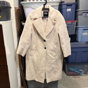 Zara Women's Cream Teddy Jacket